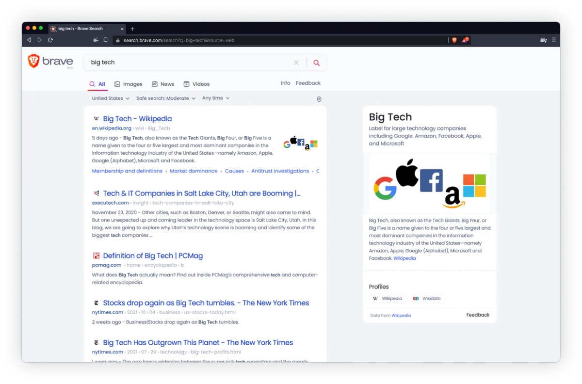 Brave Search ya no usa el índice de Bing