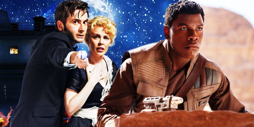 David Tennant and Kylie Minogue in Doctor Who, and John Boyega in Star Wars