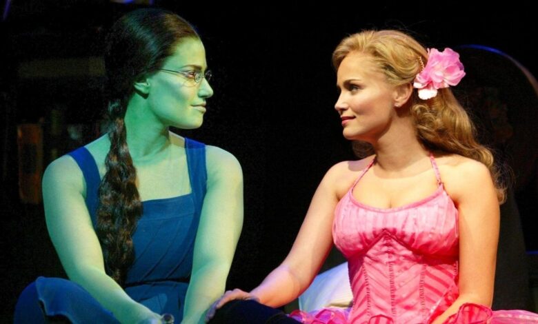 Idina Menzel As Elphaba And Kristin Chenoweth As Glinda In Wicked on Broadway show