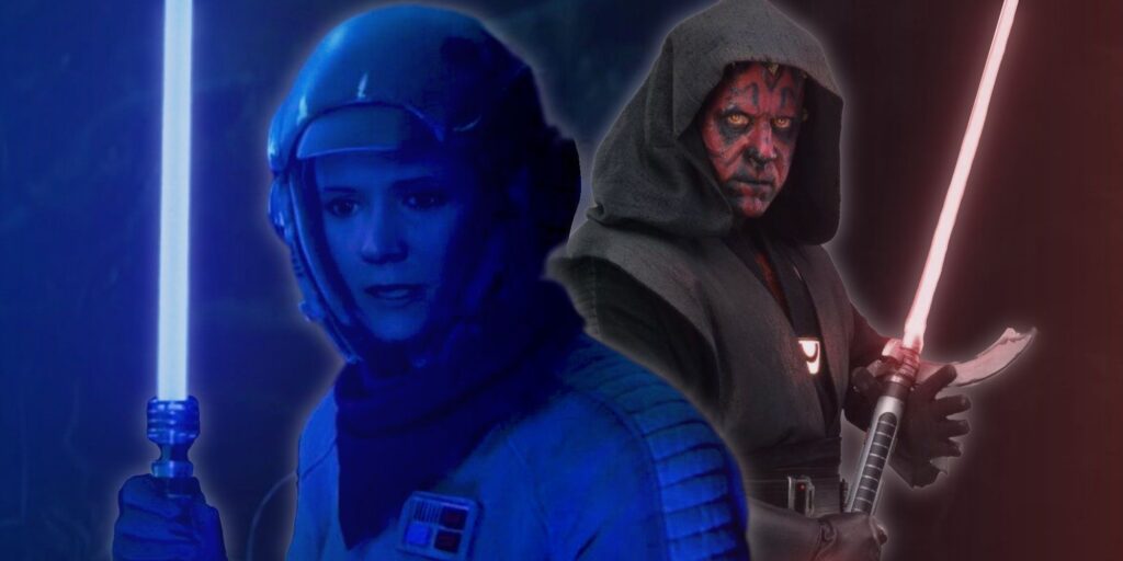 Leia in The Rise of Skywalker and Maul in Solo.