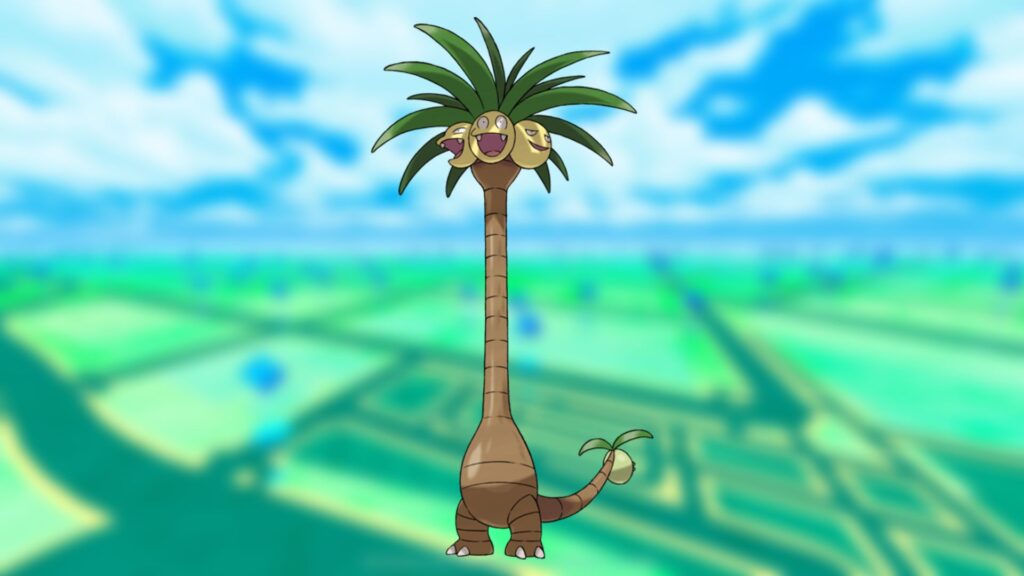 Pokemon Go Alolan Exeggutor On Pokemon GO Local Streets Background