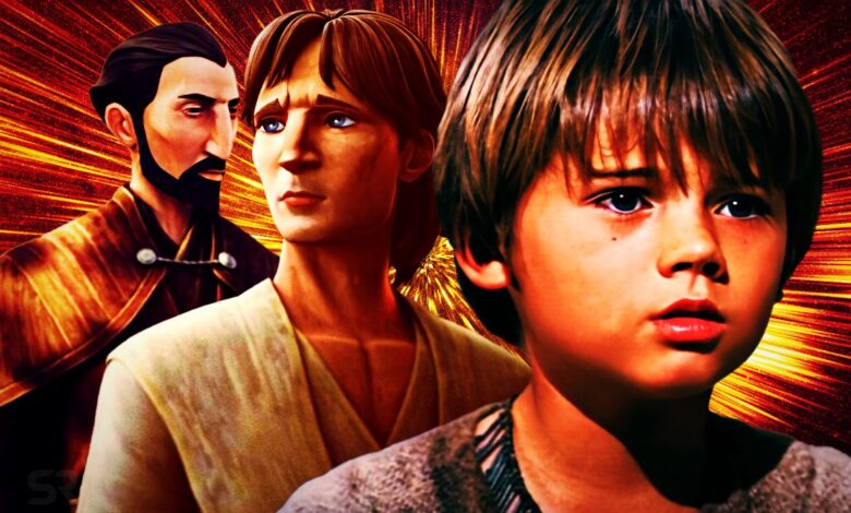 Anakin Skywalker, Qui-Gon Jinn, and Count Dooku.