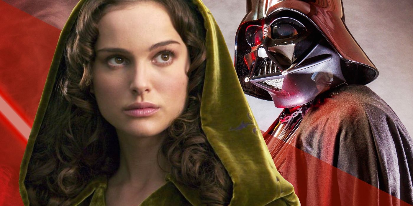 Darth Vader and Padmé in Star Wars.