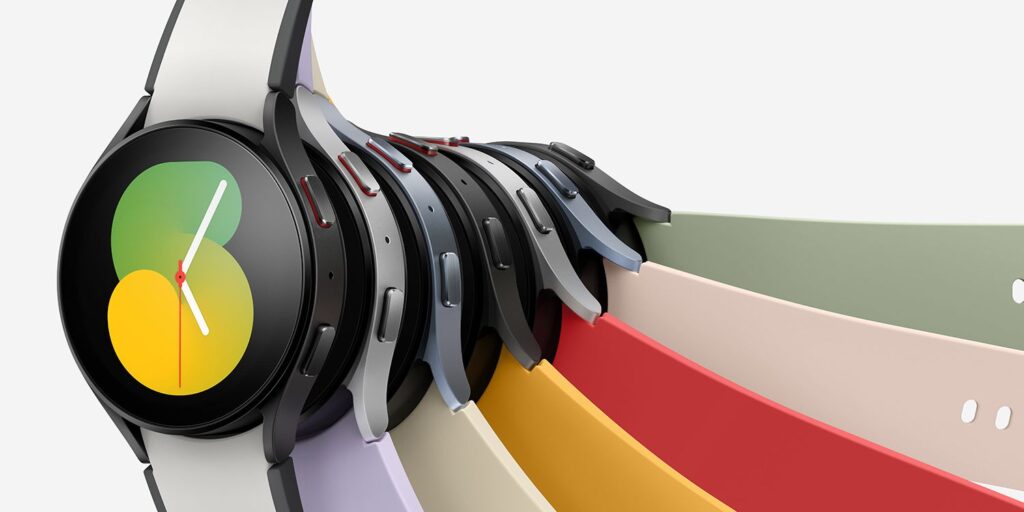 Samsung Galaxy Watch 5 with different color options