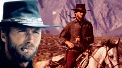 A composite image of Clint Eastwood from High Plains Drifter