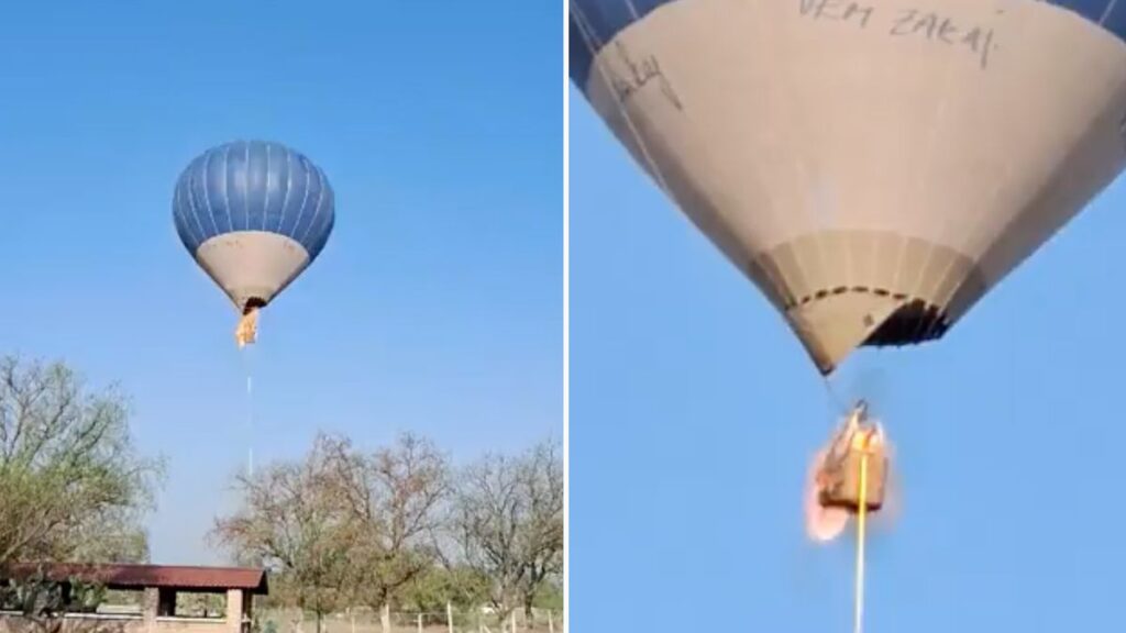 Dos muertos en un incendio en el aire de un globo aerostático en las pirámides de Teotihuacan