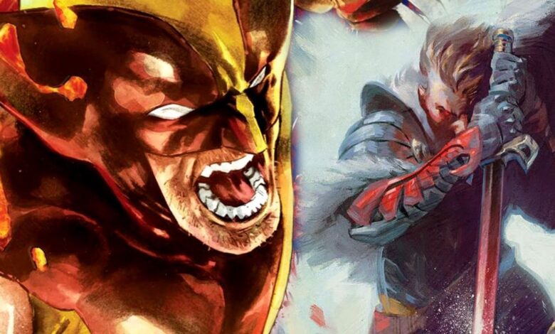 Wolverine and the Black Knight with the Ebony Blade in Marvel Comics