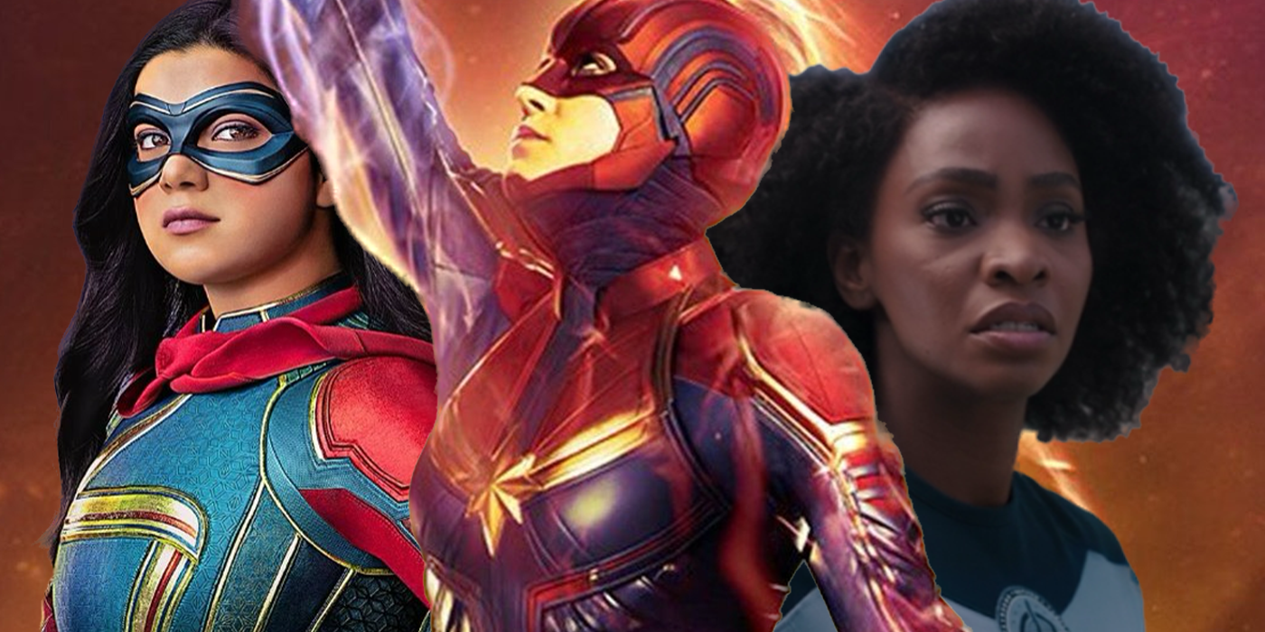 captain marvel kamala khan and monica rambeau in the marvels