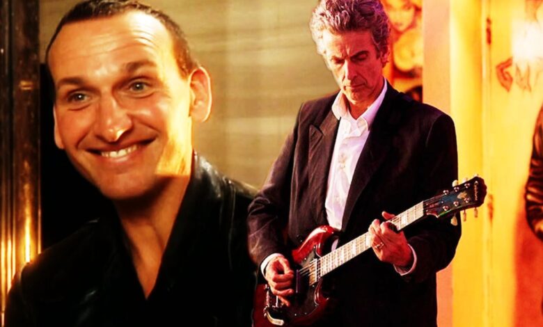 The Ninth Doctor enjoys some music, while the Twelfth Doctor plays guitar in Doctor Who