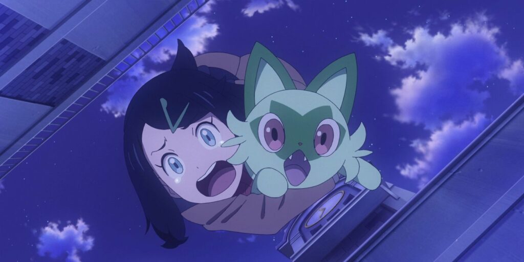 Pokemon-Horizons-Liko-Sprigatito-fall