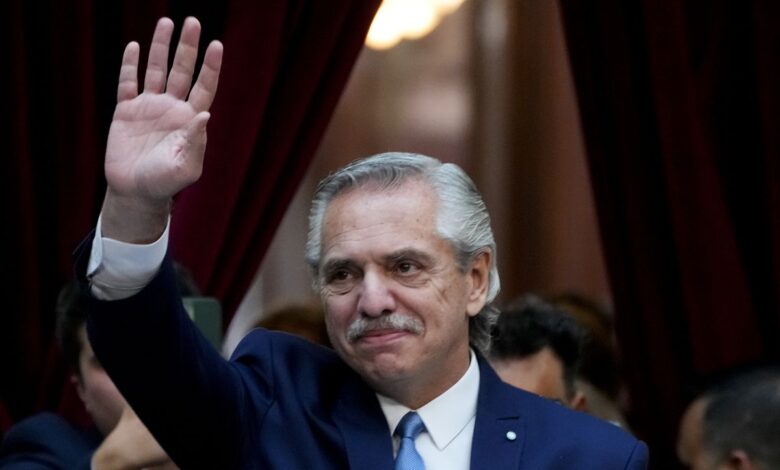 El presidente argentino, Alberto Fernández, anuncia que no se presentará a la reelección