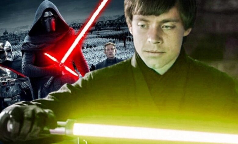 star wars luke skywalker kylo ren lightsabers