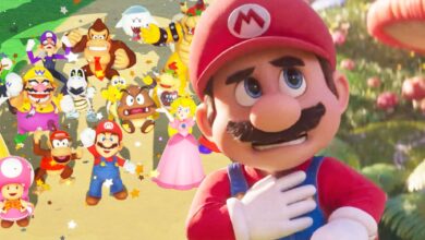 The Mario movie and various Mario franchise characters
