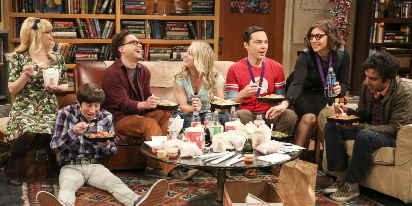 The Big Bang Theory cast eating together