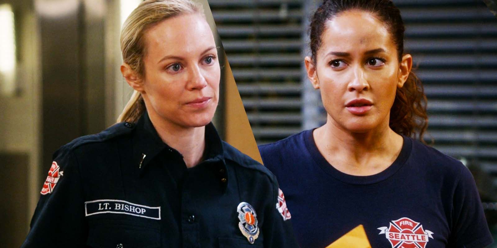 Danielle Savre as Maya and Jaina Lee Ortiz as Andy in Station 19 season 6