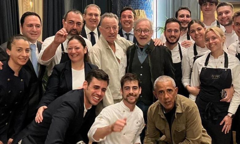 Este es el restaurante de Barcelona en el que cenaron Springsteen, Spielberg y Obama