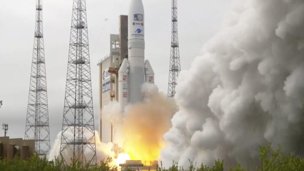 Europa lanza nave espacial para explorar Júpiter y tres de sus lunas