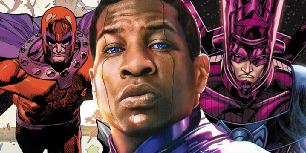 kang the conqueror in the mcu with magneto and galactus from marvel comics