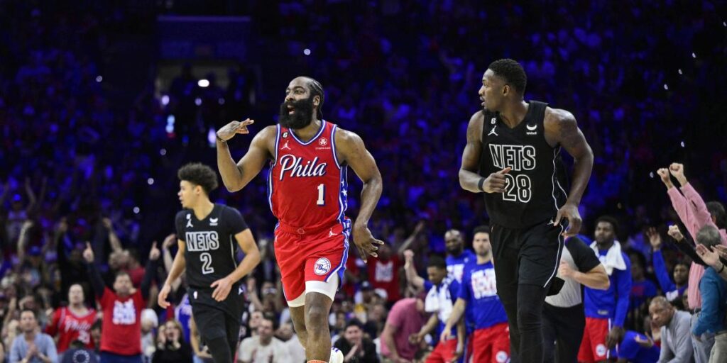 Festival triplista de los Sixers para golpear primero en la serie ante los Nets