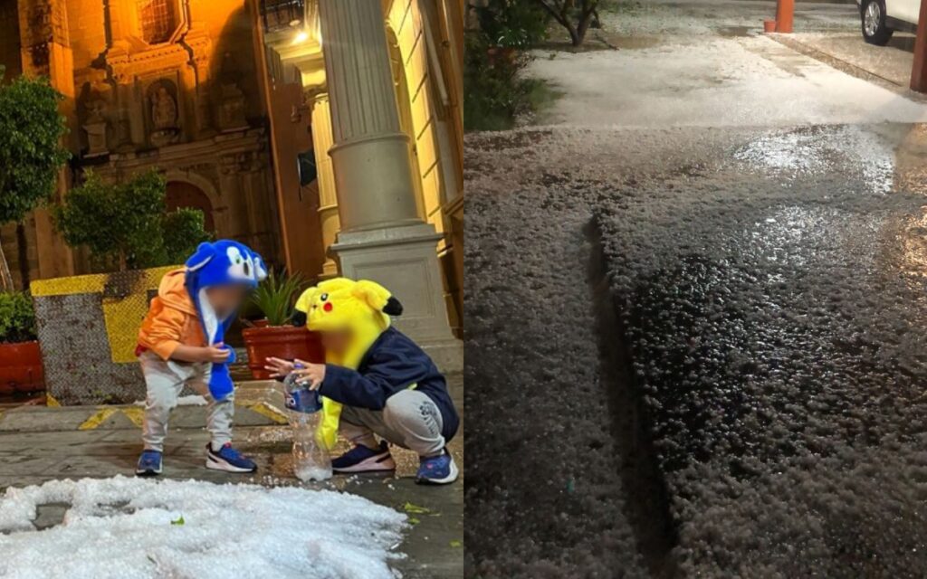 Fotos y videos | Fuerte lluvia y granizada sorprende a habitantes de Oaxaca