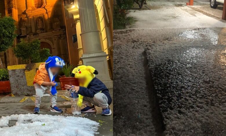 Fotos y videos | Fuerte lluvia y granizada sorprende a habitantes de Oaxaca