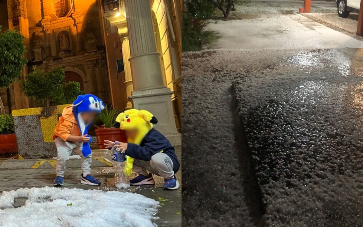 Fotos y videos | Fuerte lluvia y granizada sorprende a habitantes de Oaxaca
