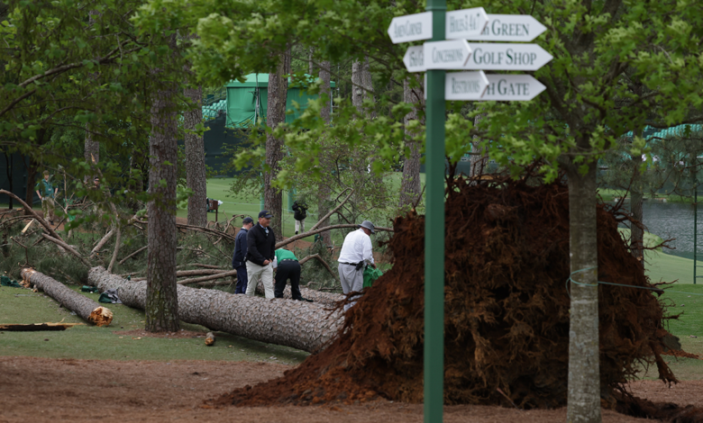Golf: Caen árboles masivos por fuertes vientos en el Masters de Augusta | Video