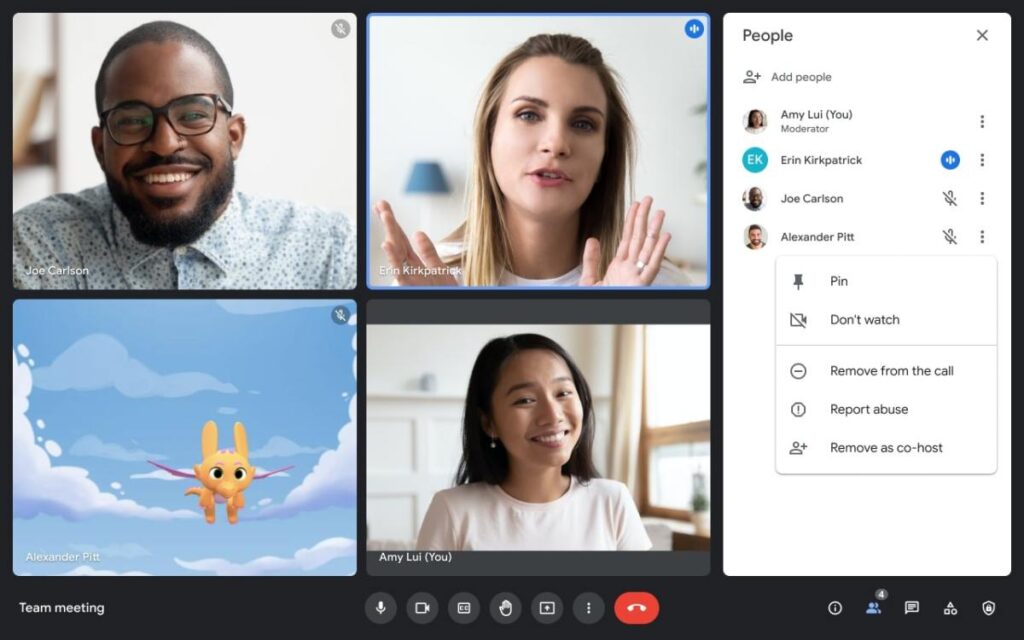 Google Meet ahora le permite pausar transmisiones de video de mosaicos individuales