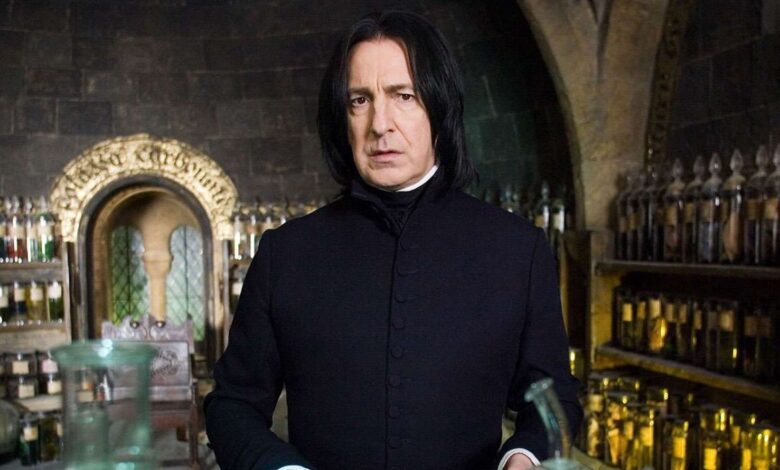 Snape looks serious in Harry Potter