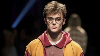 Harry in Gryffindor tracksuit in AI art