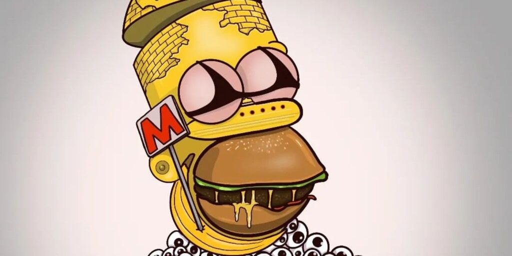 Homer Simpson as a bunch of Simpsons Easter eggs art