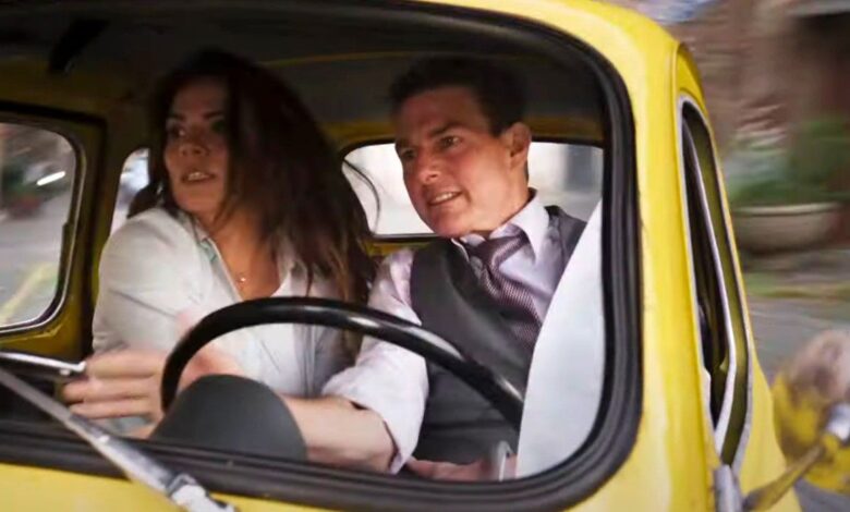 Ethan Hunt driving a car in Mission Impossible 7