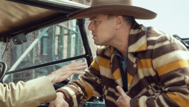 Leonardo DiCaprio as Ernest Burkhart in Killers of the Flower Moon