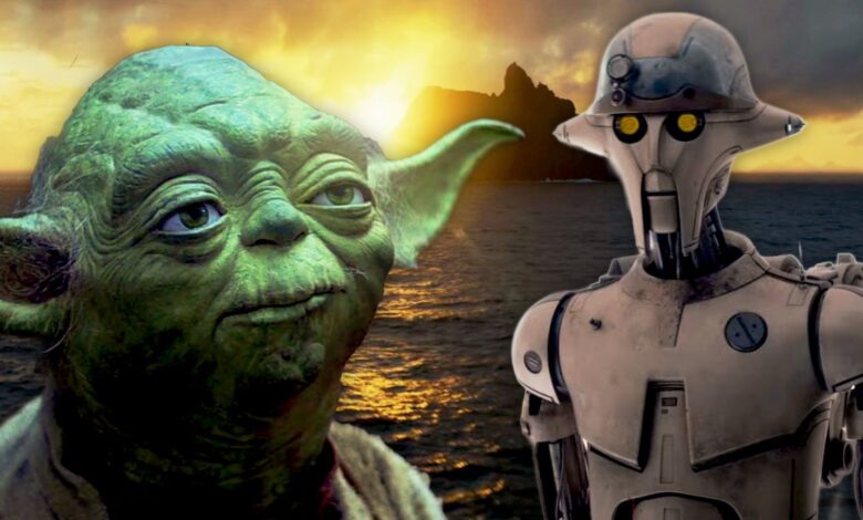 Yoda, Huyang, and Ahch-To island.
