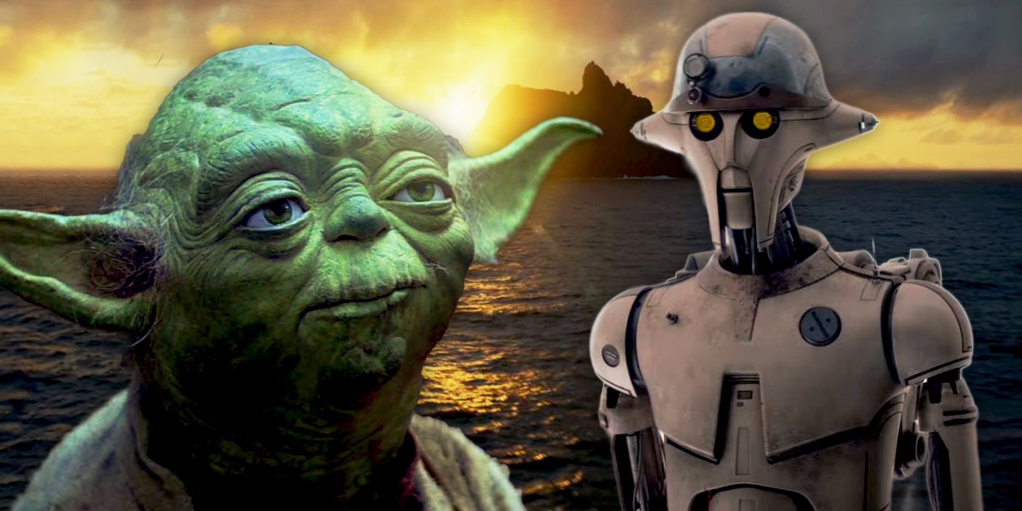 Yoda, Huyang, and Ahch-To island.