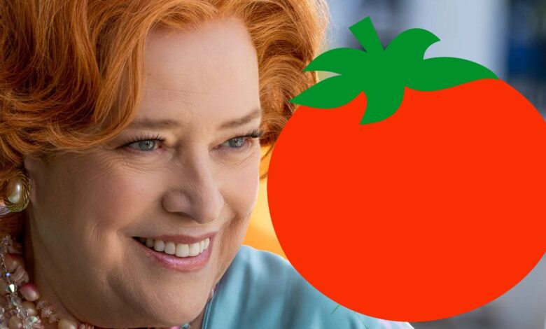 Kathy Bates from Are You There God It's Me Margaret with a Fresh Rotten Tomatoes Logo