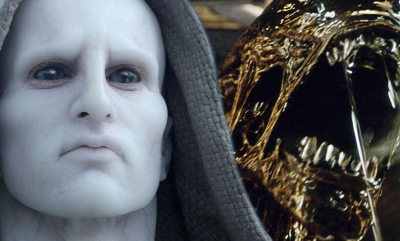 Prometheus' Engineer & Alien Resurrection's Xenomorph.