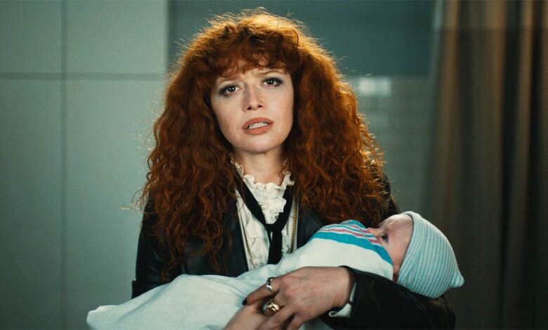 Natasha Lyonne as Nadia in Russian Doll season 2, episode 6 holding a baby