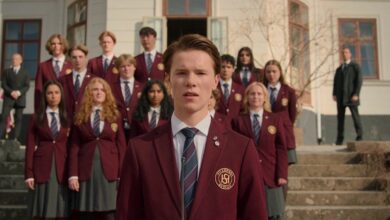 Edvin Ryding as Prince Wilhelm in Front of His Class in Young Royals Season 2