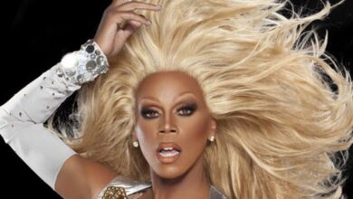 RuPaul from RuPaul's Drag Race with blonde hair