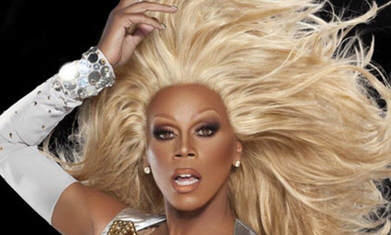 RuPaul from RuPaul's Drag Race with blonde hair