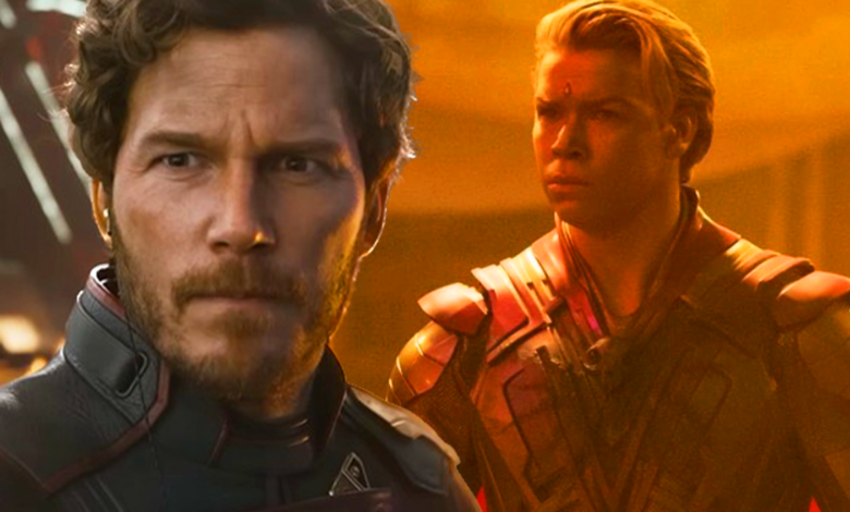 star-lord and adam warlock in guardians of the galaxy vol 3