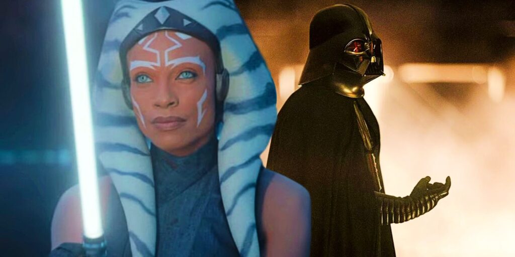 Ahsoka in the Ahsoka trailer and Darth Vader in Rogue One