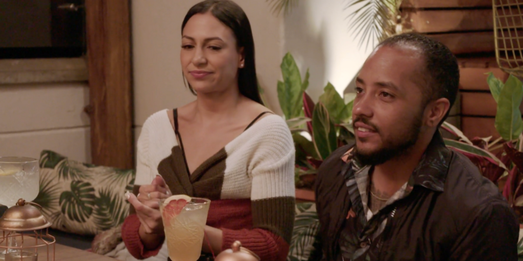 Gabe and Isabel in 90 Day Fiancé: The Other Way talking over drinks