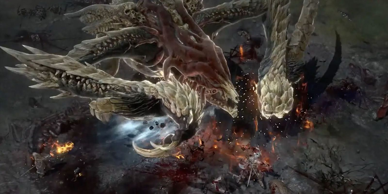 Ashava, a large monster, kills some players in Diablo 4