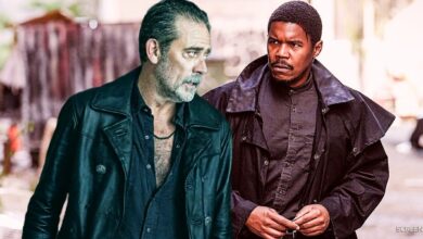 Jeffrey Dean Morgan as Negan and Gaius Charles as Perlie Armstrong in The Walking Dead Dead City