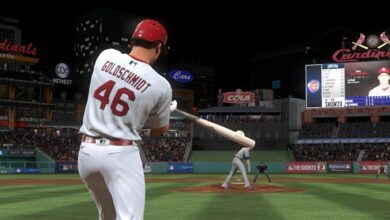 Cardinals baseman Paul Goldschmidt batting in MLB The Show 20