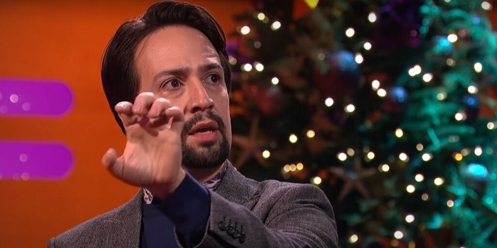 Lin-Manuel Miranda mid-rap