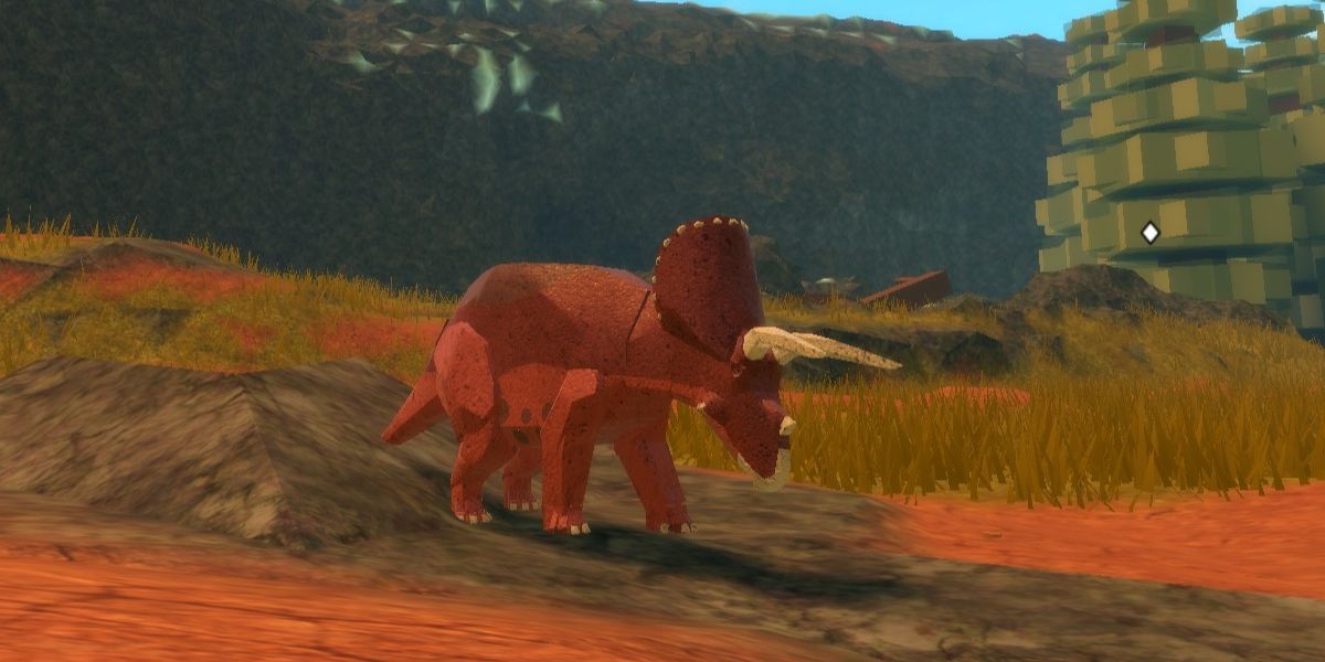 Un triceratops en Roblox Dinosaur Simulator