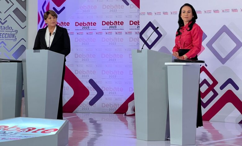 Los ataques de Alejandra Del Moral contra Delfina Gómez acaparan el primer debate en el Estado de México